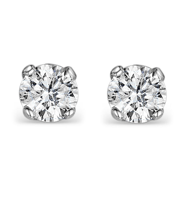 Diamond Earrings 1.00CT Studs G/Vs Quality in 18K White Gold - 5.1mm